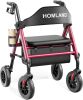 HOMLAND Foldable Rollator Walker with Seat, 8" Big Rubber Wheels - Thumbnail 1