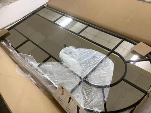 Arched Windowpane Mirror 24" x 55" - Lot 375