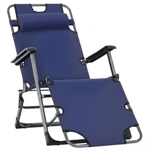 Outdoor Steel Folding Chaise Lounge Chair - Lot 420JF