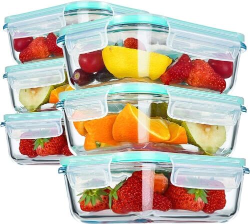 Lot of (2) YEBODA Glass Food Storage Containers with Airtight Snap Locking Lids, 6 pc - Lot 426