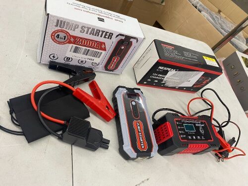 4in1 2000A Jump Starter & Nexpeak 12V Smart Battery Charger-Maintainer - Lot 427