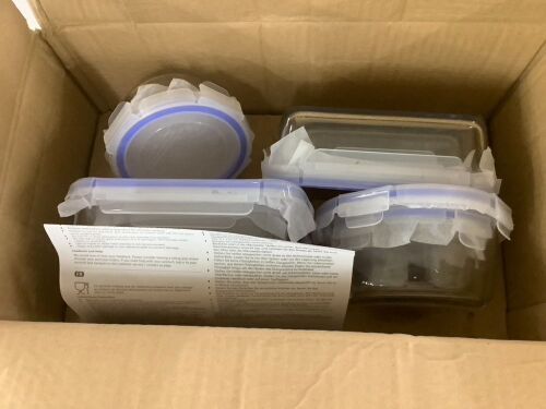7 Pack Glass Food Storage Containers - Lot 457JF