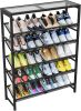 6 Tier Shoe Rack with Glass Top Shelf - Thumbnail 1