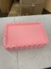 Pink Plastic Serving Trays with Scalloped Edge, 24pc - Thumbnail 2