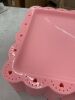 Pink Plastic Serving Trays with Scalloped Edge, 24pc - Thumbnail 3