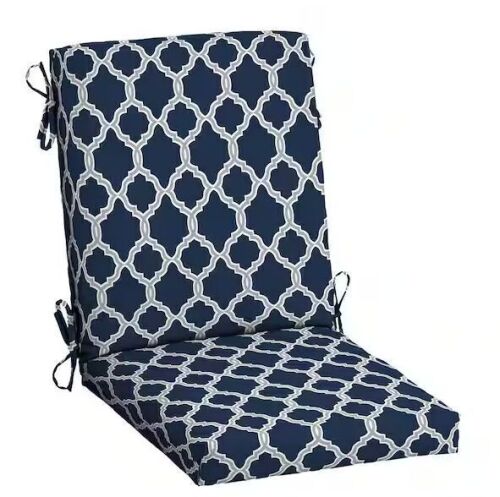 Lot of (2) ARDEN earthFIBER Outdoor Dining Chair Cushion 20 in. x 20 in., Sapphire Blue Garden Trellis - Lot 523JF