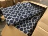 Lot of (4) ARDEN earthFIBER Outdoor Dining Chair Cushion 20 in. x 20 in., Sapphire Blue Garden Trellis - Thumbnail 2