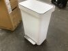 Home Zone Living 18.5 Gal. Large White Stainless Steel Kitchen Trash Can with Step-On Pedal and Slow Closing Lid - Dented - Thumbnail 2