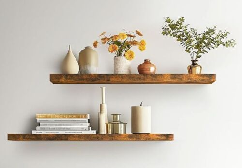 36 inch Wall Mounted Rustic Wood Floating Shelves, Set of 2 - Lot 560JF