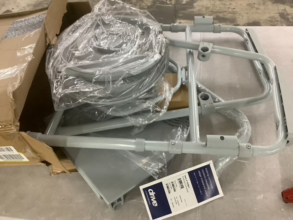 Drive Medical Folding Steel Bedside Commode Chair - Image 3 - Lot 572