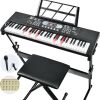 61 Keys Electric Piano Keyboard with Illuminated Keys - Thumbnail 1
