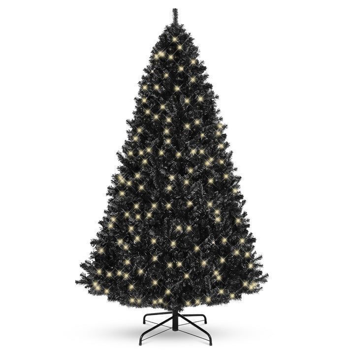 6' Pre-Lit Artificial Black Christmas Tree w/ Incandescent Lights, Metal Stand - Image 1 - Lot 591
