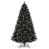 6' Pre-Lit Artificial Black Christmas Tree w/ Incandescent Lights, Metal Stand - Thumbnail 1