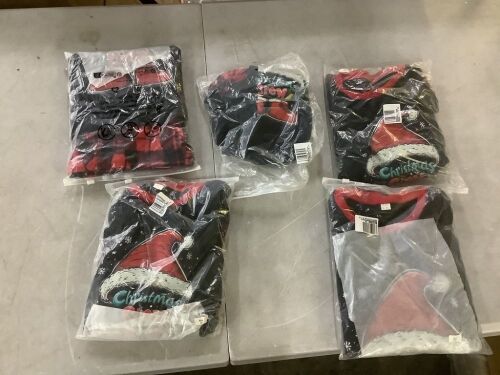 Christmas Crew Matching Kids Pajamas, 5 Sets - 6-7T, 5T, 8-9T, 4T & 18-24M - Lot 624