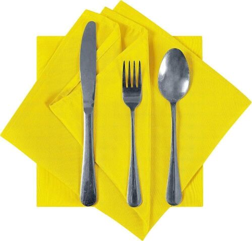 Yellow Cloth Napkins, 20" x 20", 50pc - Lot 676