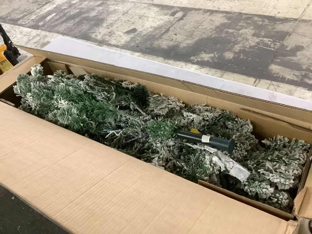 6' Pre-Lit Snow Flocked Artificial Pencil Christmas Tree - Image 2 - Lot 684