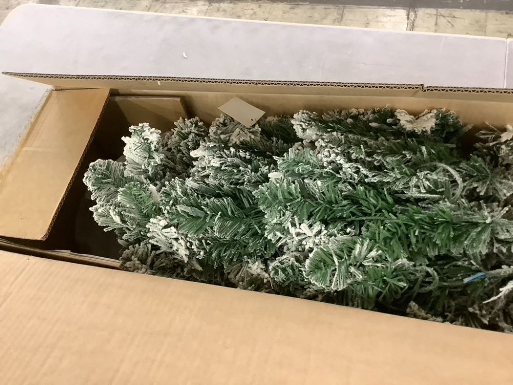6' Pre-Lit Snow Flocked Artificial Pencil Christmas Tree - Image 5 - Lot 684