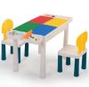 Kids Activity Table and Chair Set with Storage and 100-Pieces Compatible Building Blocks - Thumbnail 1