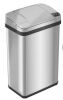 iTouchless 4 Gal. Stainless Steel Rectangular Metal Household Trash Can with Trash Sticker, Sensor Lid, Odor Filter, and Fragrance - Thumbnail 1