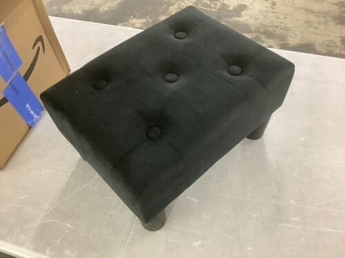 Small Black Footstool, 15.5" x 12" x 9" - Lot 757JF