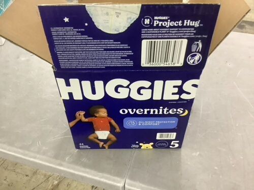 Huggies Overnites Night Time Disposable Diapers, Size 5, 44ct - Lot 769