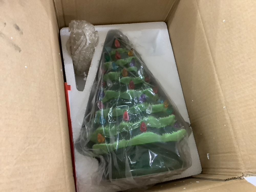 Ceramic Halloween Tabletop Tree w/ Orange & Purple Bulb Lights - 15in - Image 3 - Lot 800