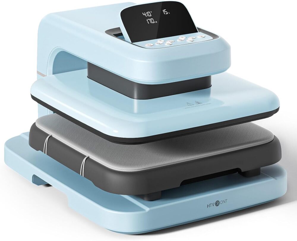 HTVRONT Auto Heat Press 2 - Heat Press Machine for T Shirts with Adjustable Pressure & Higher Heating Height, Heats Up Fast & Evenly Heat Press 15x15 for HTV, Sublimation, Heat Transfer Projects - Image 1 - Lot 4
