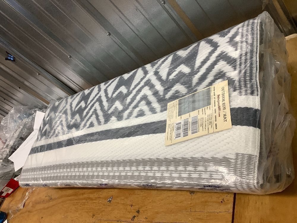 BalajeesUSA Outdoor Plastic Patio Rugs – 9ft x 12ft, Grey, Teal Durable and Affordable Multipurpose Woven Plastic Straw All-Weather and Waterproof Rug Reversible Camper Mats Large RV Mats Outdoor - Image 2 - Lot 8953