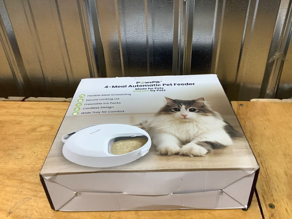 PawsPik Smart 4-Meal Automatic Pet Feeder – Programmable Timer for Wet & Dry Food, Cordless, with Ice Packs – Dog & Cat Feeder, White, 4-Cup Capacity - Image 3 - Lot 8955