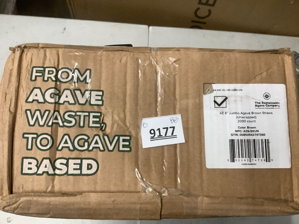 Sustainable Agave Co - Agave Fiber Unwrapped Drinking Straws - 2000 Count - Plant-Based, Made With Upcycled Materials, Reusable - Brown, Regular, 8" - Image 4 - Lot 9177