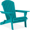Folding Wooden Adirondack Chair, Accent Furniture w/ Natural Woodgrain - Thumbnail 1