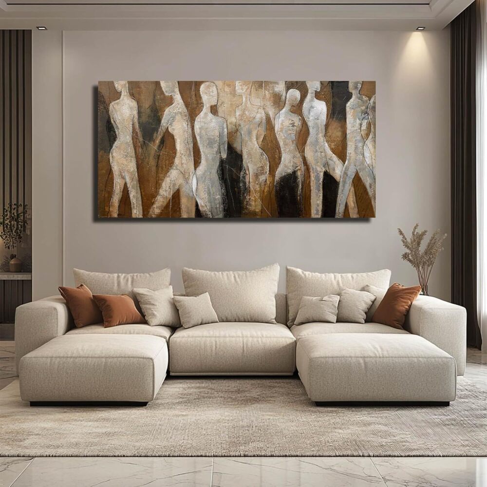 CHUDANHAO Graffiti Line Artwork Brown Picture Wall Decor Black Abstract Wall Art for Living Room Hotel Office Wall Hanging - Image 1 - Lot 9230