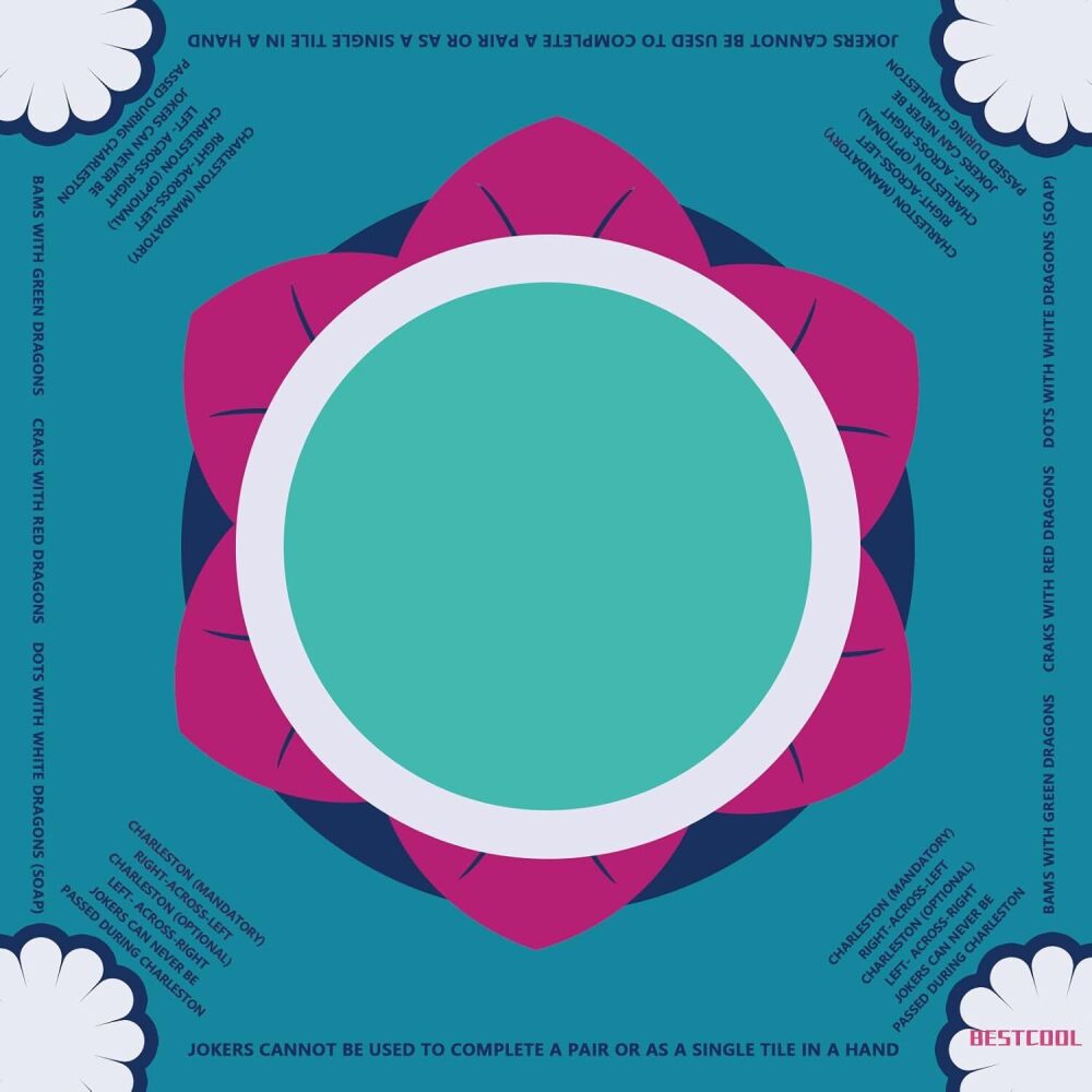 bestcool 2025 Neoprene Mahjong Mat with Rules for Table, Odorless, Free of PAHs, No Creases American Mahjong Mat with Instructions, Anti-Slip, Noise Reduction Mahjong Gift - Image 1 - Lot 9285