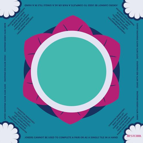 bestcool 2025 Neoprene Mahjong Mat with Rules for Table, Odorless, Free of PAHs, No Creases American Mahjong Mat with Instructions, Anti-Slip, Noise Reduction Mahjong Gift - Lot 9285