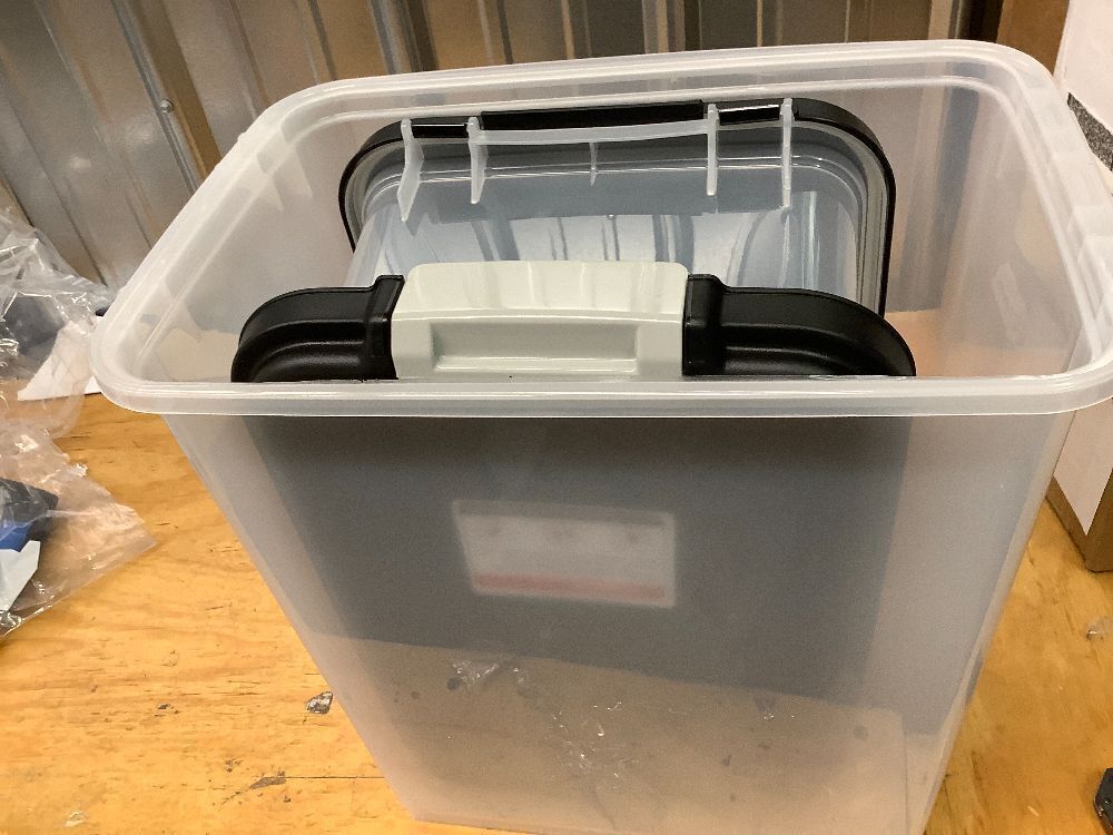 IRIS USA Dog Food Storage Container, 30 lbs & 11 lbs Combo, Cat Food Storage Container, Dog Treat Container, Airtight, Stackable, 2-Cup Scoop, Wheels, Easy Mobility, Black - Image 2 - Lot 9706