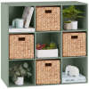 9-Cube Bookshelf Storage Display w/ 3 Removable Panels, Customizable Design - Thumbnail 1