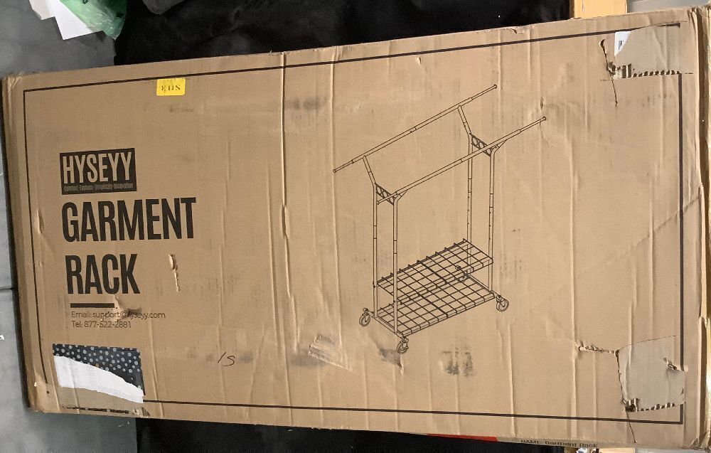 Heavy Duty Clothes Rack, Rolling Clothing Rack With Shelves Load 620 LBS, Double Rod Clothing Racks for Hanging Clothes, Portable& Adjustable Clothes Rack with Wheels,Black - Image 3 - Lot 9738