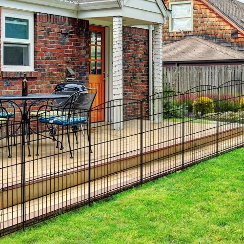 INJOPEXI Decorative Garden Fence 12 Panels 23.6ft (L)×36in (H) Garden Fences with 12 Panels Rustproof Wire No Dig Rabbit Animal Barrier Fencing Rabbit Dog Fence for Yard Patio Outdoor - Lot 9748