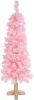 Hobby Lobby Pink Christmas Tree, 4 Ft Artificial Pine with Flocking, 70 LED Lights, Wood Stand, 16" Width - Thumbnail 1