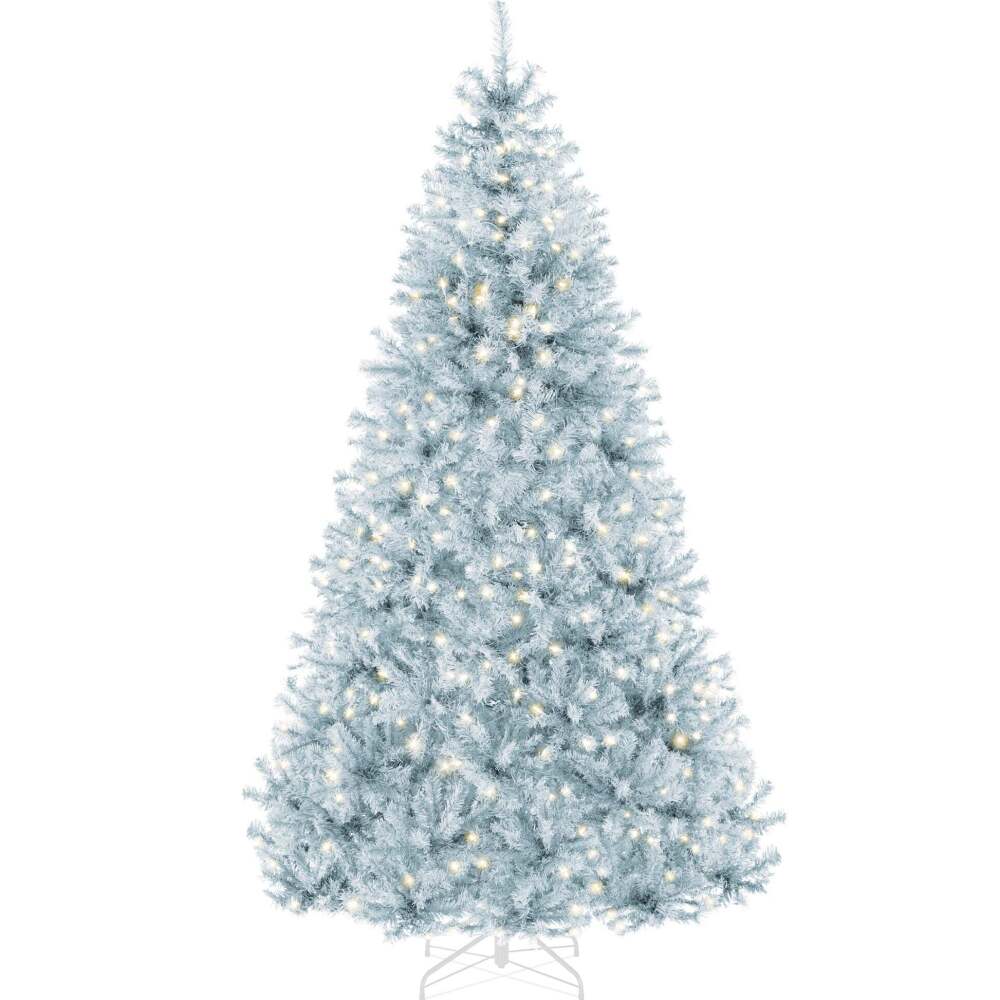Pre-Lit Artificial Ice Blue Christmas Tree w/ Incandescent Lights - Image 1 - Lot 9756