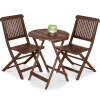 3-Piece Acacia Wood Bistro Set w/ Folding Table, 2 Chairs - Thumbnail 1