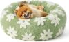 LE SURE Small Dog and Cat Bed - Round Calming Beds, Cute Modern Design with Jacquard Shaggy Plush, Anti-Slip Bottom - Thumbnail 1