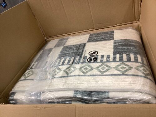 GarveeHome Washable Area Rug 8x10 for Bedroom Modern Abstract Checkered Carpet Non-Slip Low Pile Stain-Resistant Rugs No-Shedding High Traffic Dining Area Rug for Dorm Home Patio Laundry Room Green - Lot 9799