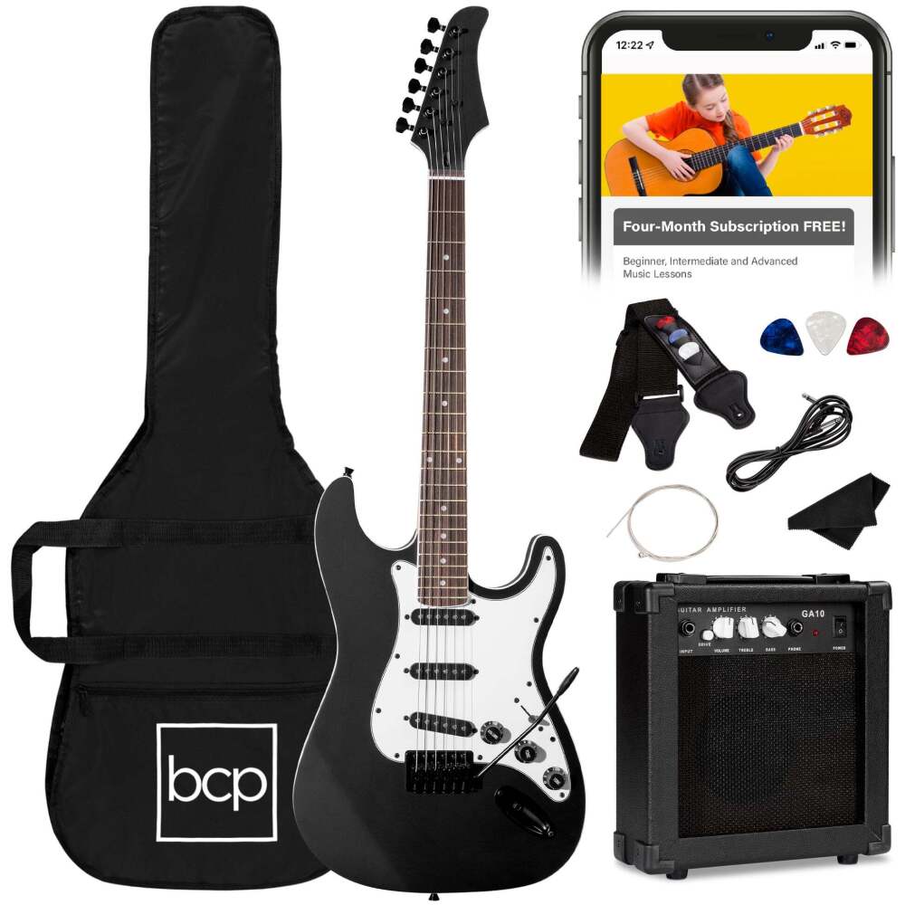 Beginner Electric Guitar Kit w/ Case, 10W Amp, Tremolo Bar - 39in - Image 1 - Lot 9806