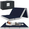 Folding Portable Midnight Blue Mattress Topper w/ Plush Foam - 4in - Thumbnail 1