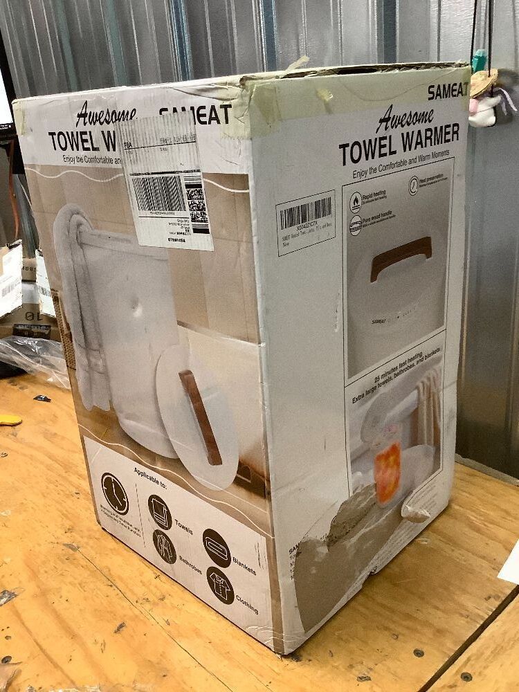 SAMEAT Heated Towel Warmers for Bathroom - Large Towel Warmer Bucket, Wood Handle, Auto Shut Off, Fits Up to Two 40"X70" Oversized Towels - Image 3 - Lot 9860