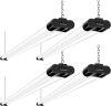 hykolity 4 Pack Linkable LED Shop Light, 4FT 42W [250W Equivalent], 4400lm, 5000K Daylight, with Plug, Utility Light Fixture, Hanging or Surface Mount, Black - Thumbnail 1