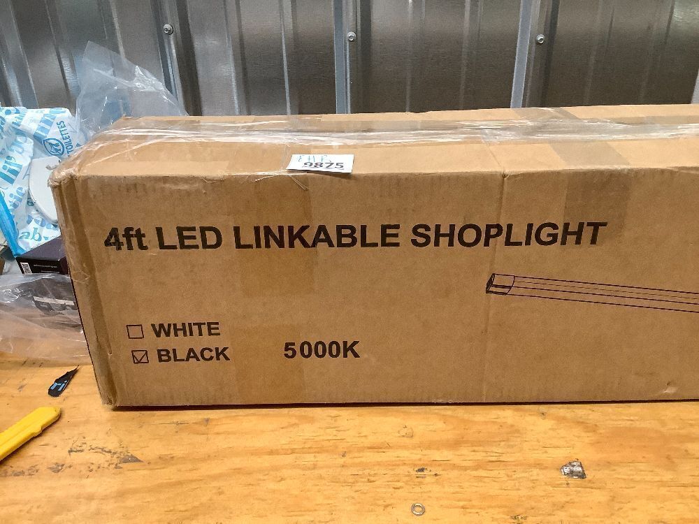 hykolity 4 Pack Linkable LED Shop Light, 4FT 42W [250W Equivalent], 4400lm, 5000K Daylight, with Plug, Utility Light Fixture, Hanging or Surface Mount, Black - Image 4 - Lot 9875