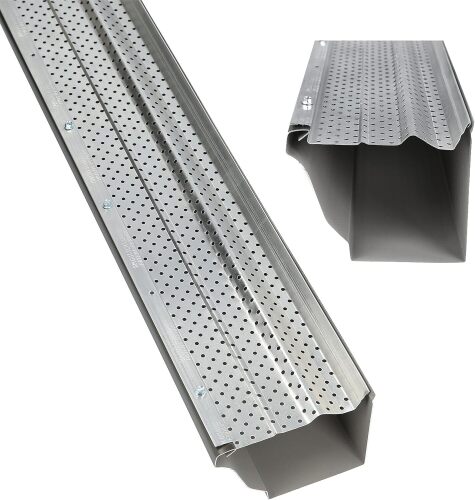 A-M Gutter Guard - Heavy Duty Lifetime Quality Aluminum Leaf & Debris Protection, 6 Inch-100 Feet, Mill Finish - Lot 9880