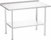All-Stainless Steel Prep Table, 30 X 48 Inches, with Rounded-Corner Backsplash and Adjustable Undershelf, Heavy-Duty for Outdoor Use,Restaurants,Hotels,Workshops,Kitchens,Gardens, and Garages - Thumbnail 1